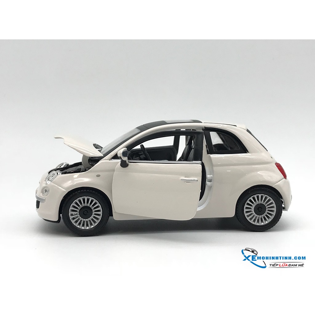 Xe mô hình New Fiat 500 Nuova Weiss Coupe Bburago 1:24 (Trắng)