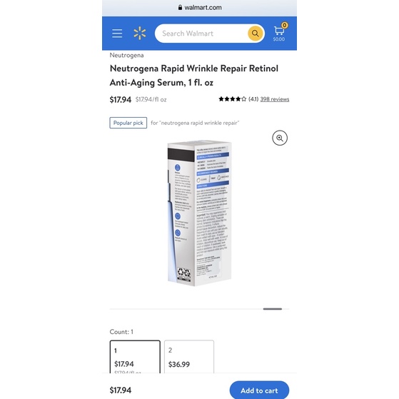 [Hàng Mỹ]Serum Chống Nhăn Neutrogena Rapid Wrinkle Repair Serum 29 ml