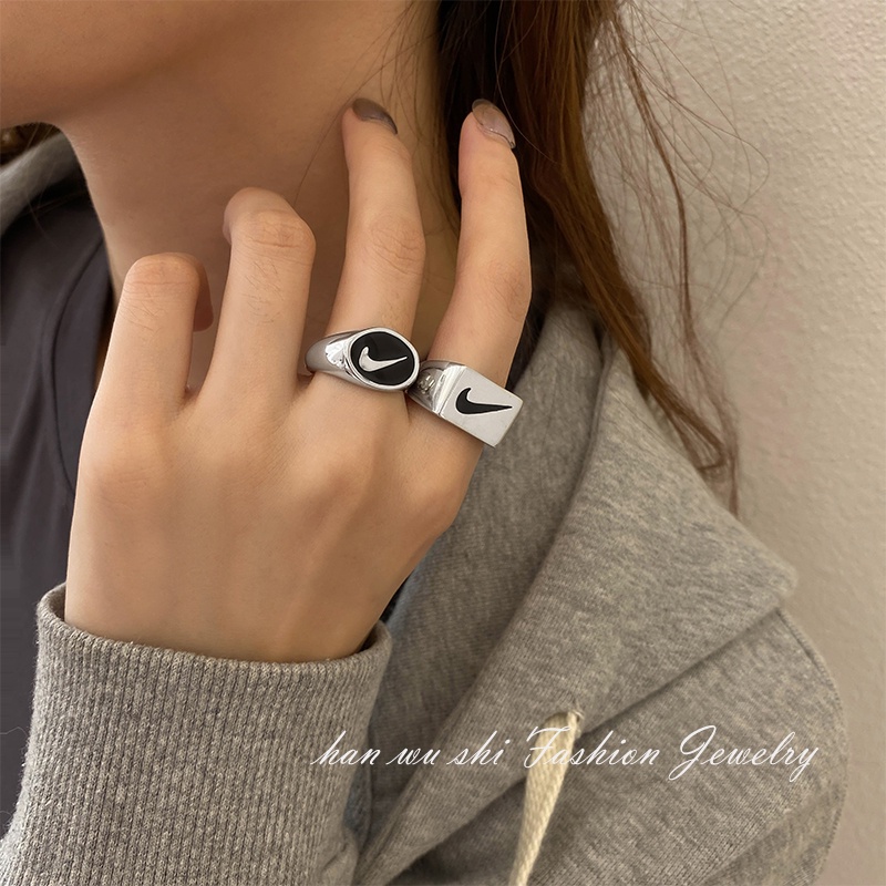 Nhẫn AY thiết kế đơn giản phong cách hiphop cho nam nữ