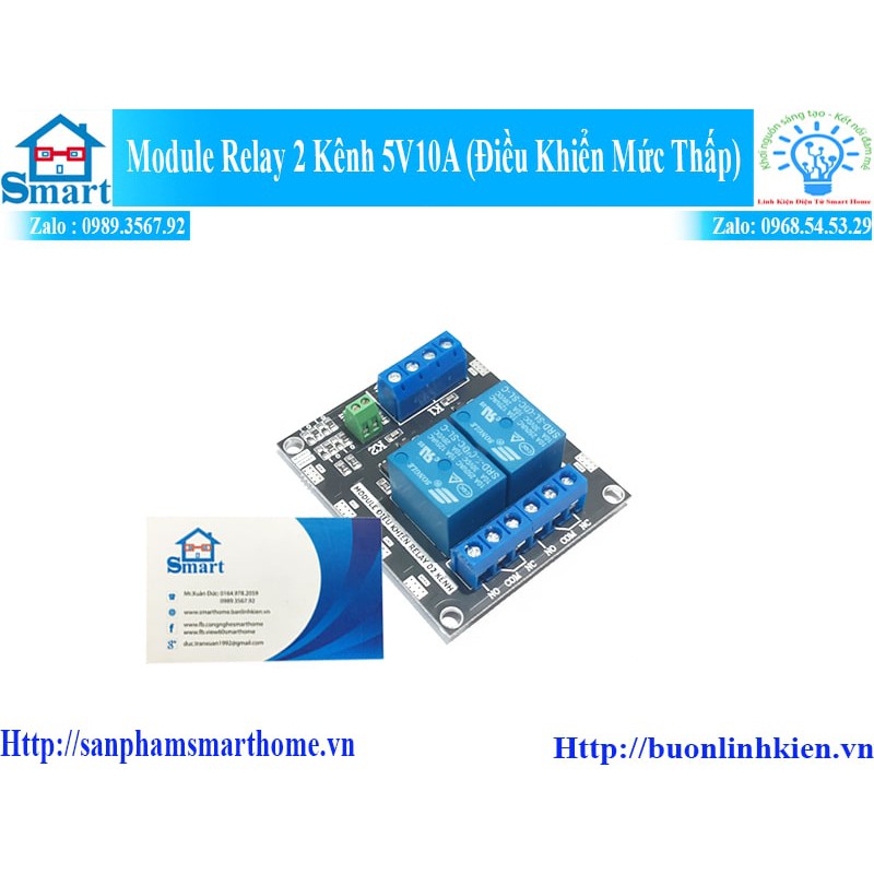 Module relay 2 kênh điều khiển mức thấp