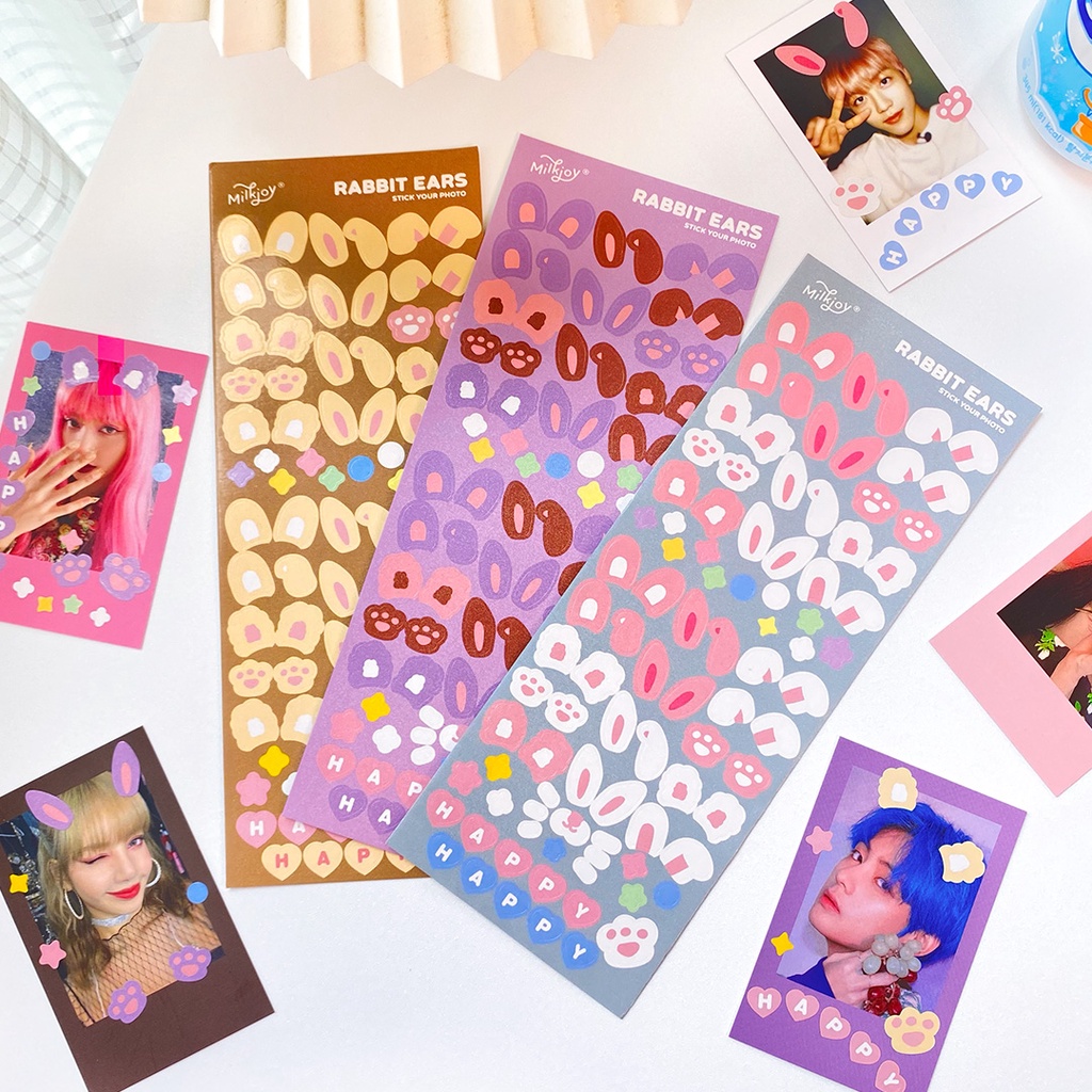 Sticker Tai Thỏ trang trí sổ và toploader