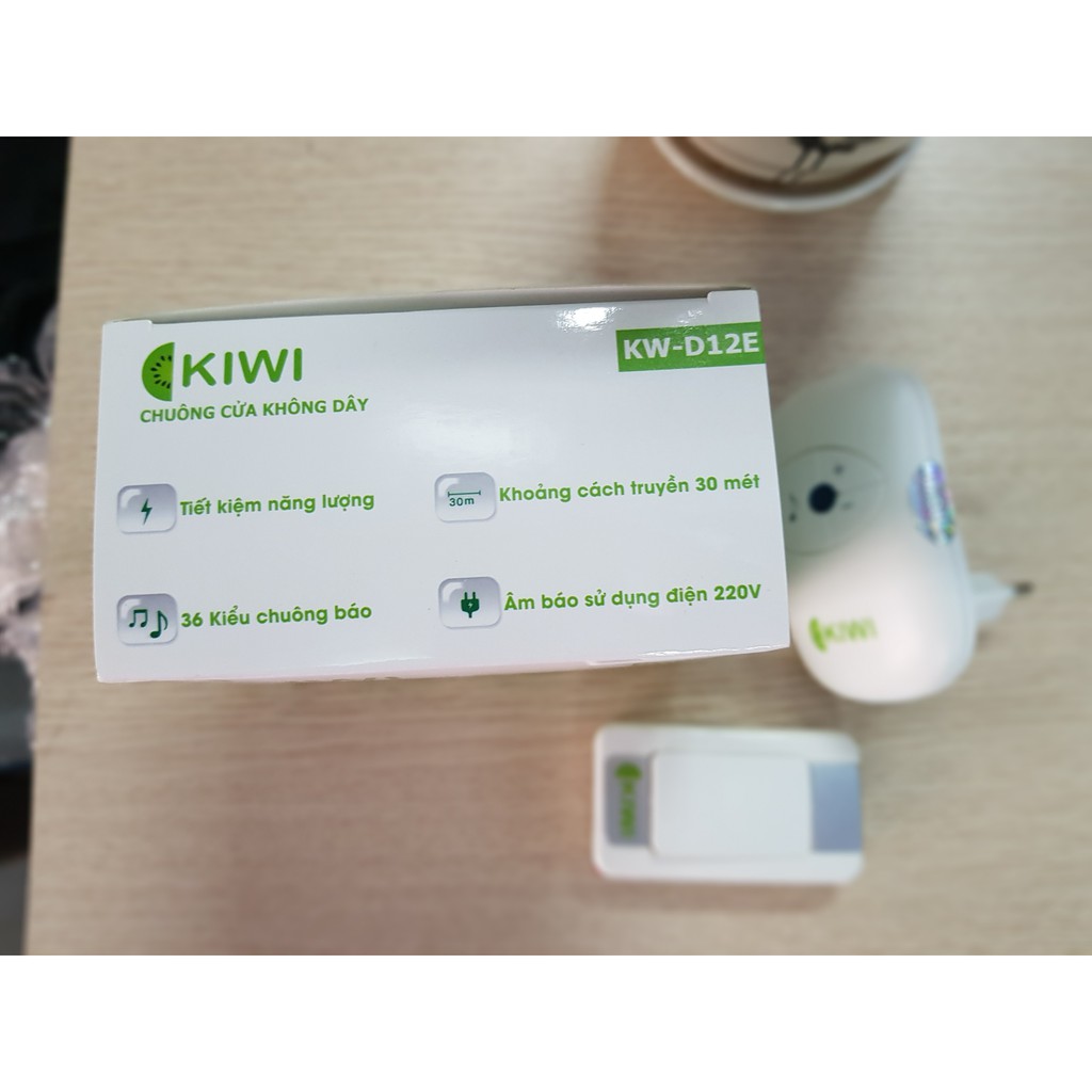 Chuông Cửa Không Dây Kiwi KW–D12E phù hợp nhà ở, gọi bàn, nhà ăn, khách sạn - Chính hãng