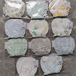 Bộ 5 đôi găng tay bằng cotton mềm mại có thể tái sử dụng cho bé 0-3 tháng tuổi
