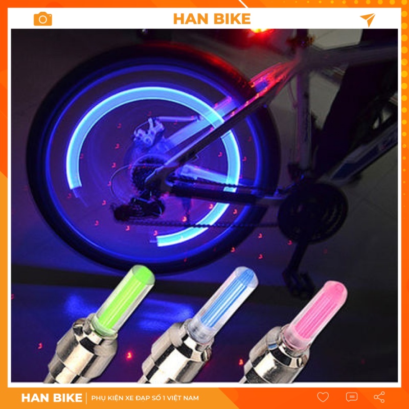 Đèn van xe đạp led gắn van xe đạp nhiều màu sắc 1 bộ 2 đèn