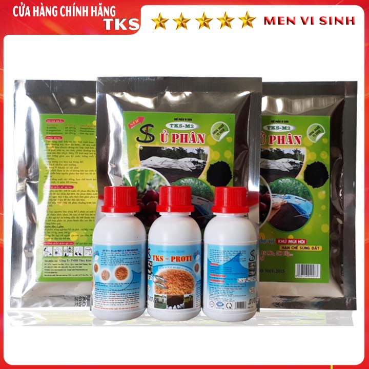 [COMBO] Men Vi Sinh PROTI+TKS-M2: Ủ Phân Cá, Bánh Dầu Làm Phân Hữu Cơ - Tách Chiết Protein, Khử Mùi Nhanh