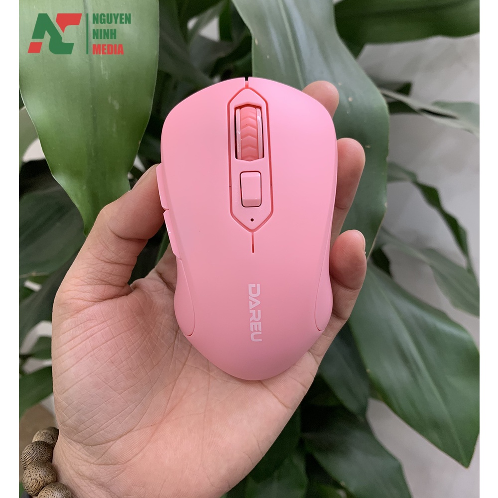 Chuột Bluetooth Dareu LM115B Pink (Màu Hồng) - Kết Nối Điện Thoại, iPad, Macbook - Hàng Chính Hãng