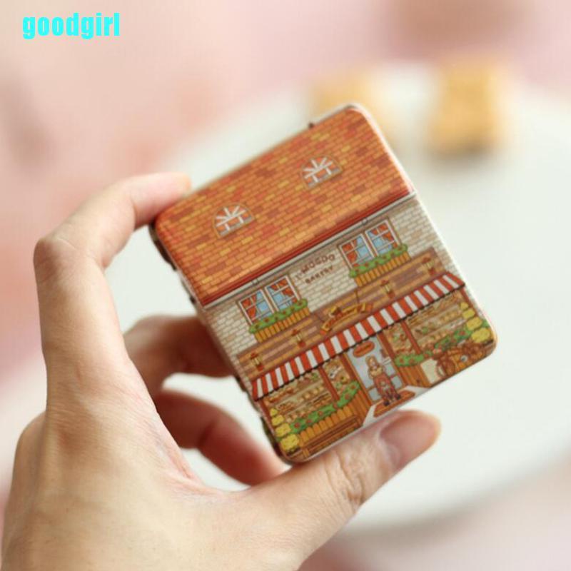 Hộp thiếc mini hình ngôi nhà đựng kẹo/ tiền xu