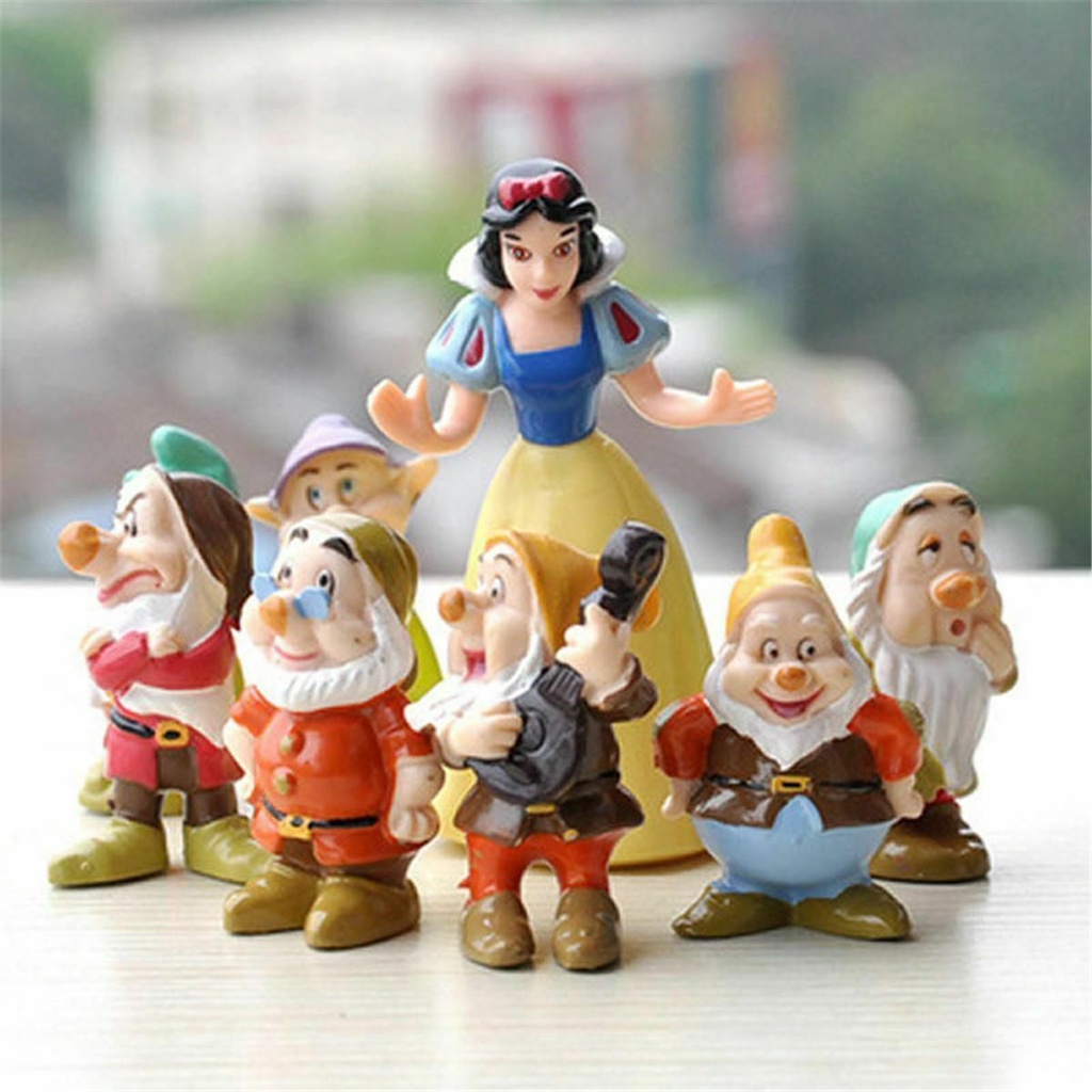 1 Set 8 Mô Hình Công Chúa Bạch Tuyết Và Bảy Chú Lùn