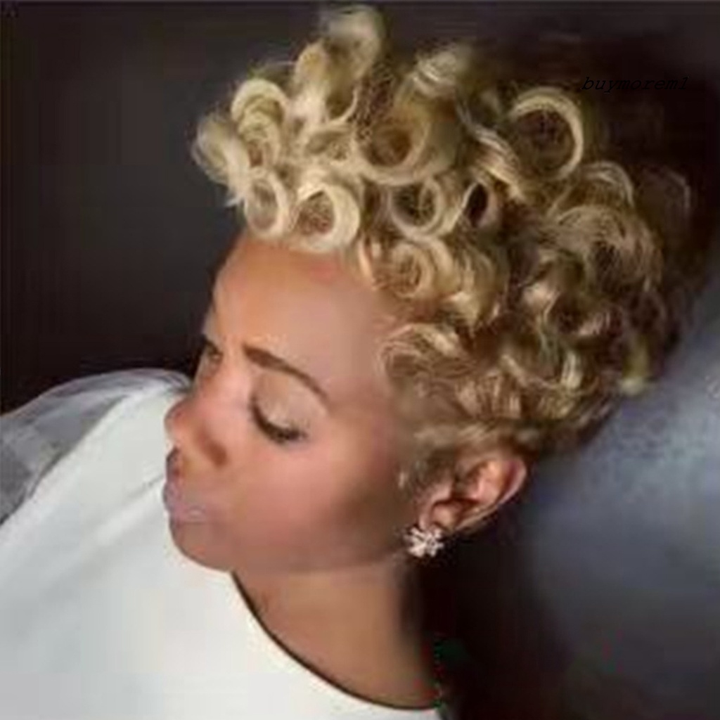 BUYME Women Fashion High Temperature Fiber Short Curly Artificial Hair Wig Hairpiece