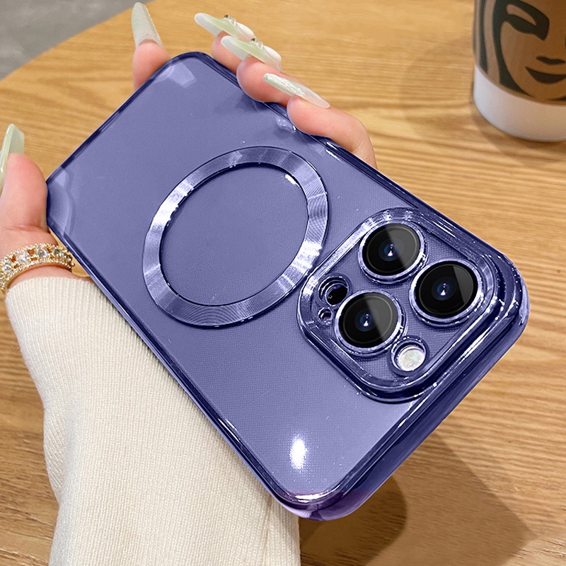 Ốp Điện Thoại Silicon Mềm Trong Suốt Mạ Viền Sang Trọng Dành Cho iPhone 14 13 12 Pro Max 14 Plus