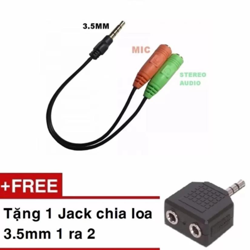 Đầu Jack 3.5 Chia 1 Ra 2 Tai Nghe Và Micro