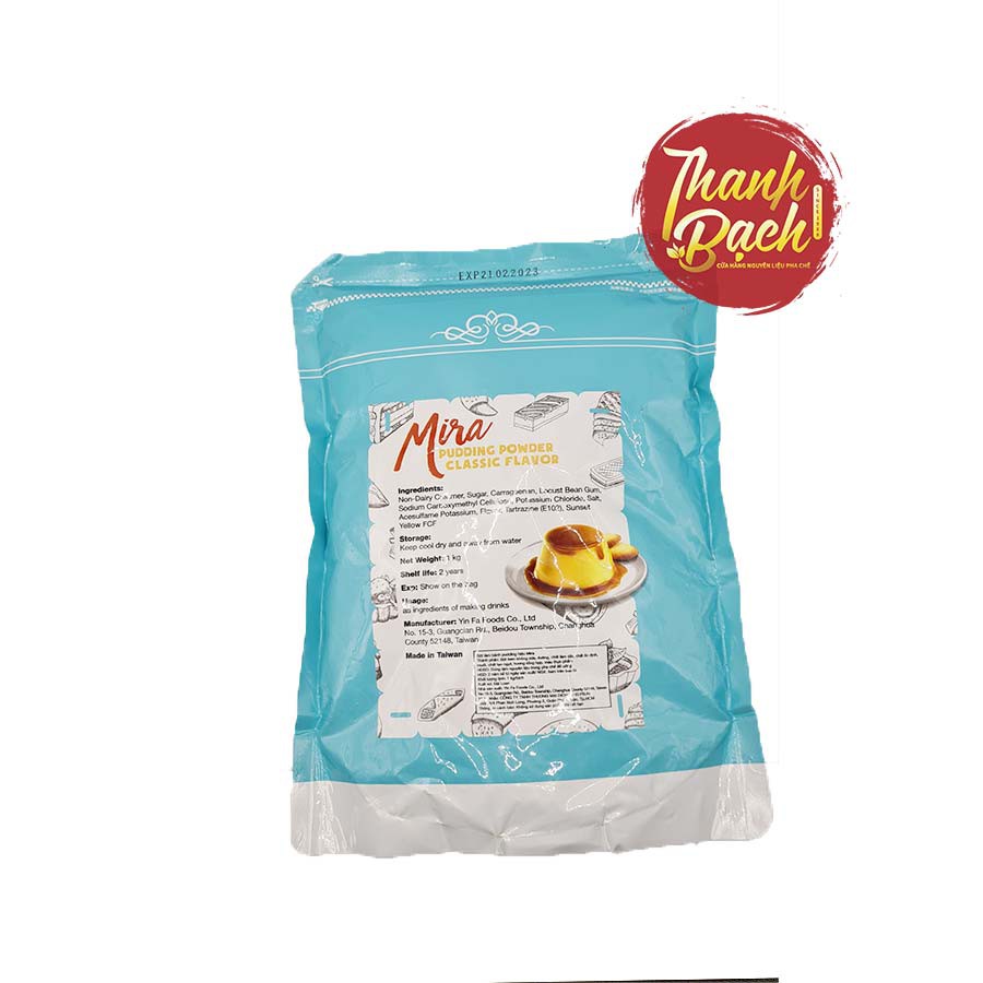 Bột Pudding Đài Loan Mira Túi 1kg Đủ Mùi