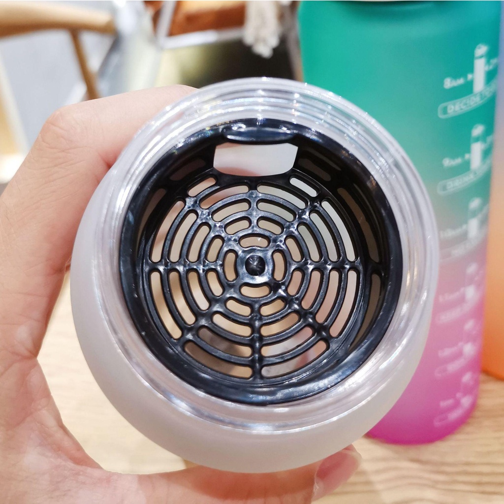 PISTA Bình Đựng Nước Bằng Nhựa Màu Gradient Có Nắp Chống Rò Rỉ