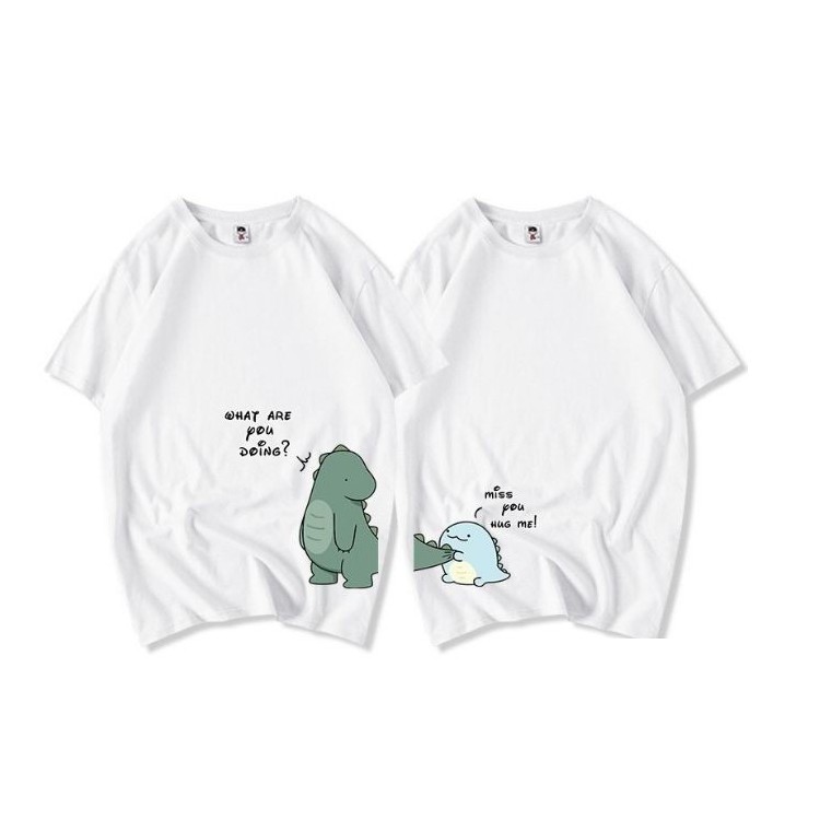 ( MẪU HOT ) Áo Đôi Áo Cặp Nam Nữ Tình Yêu Khủng Long cực hot hình shop mẹ gấu giá xưởng
