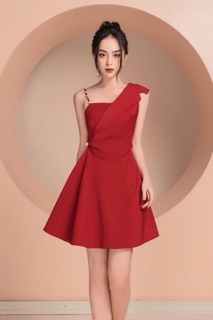 Đầm dự tiệc lệch vai 1 bên chuổi