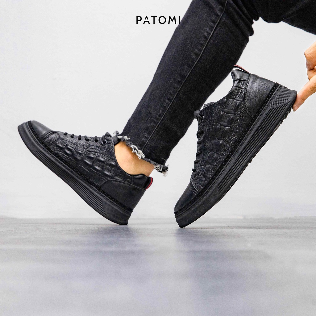 Giày thể thao nam da cá sấu cao cấp chính hãng PATOMI, giày sneaker nam phong cách công sở cho nam-G324