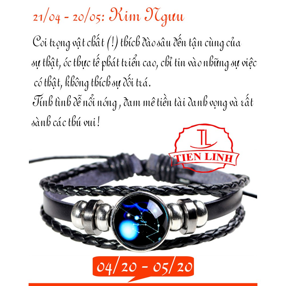 Vòng tay nam nữ 12 cung hoàng đạo Taurus  21/04 - 20/05