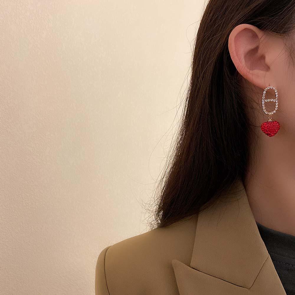 Khuyên Tai Lủng Lẳng Đính Đá Đơn Giản Thời Trang Hàn Quốc Cá Tính Cho Nữ