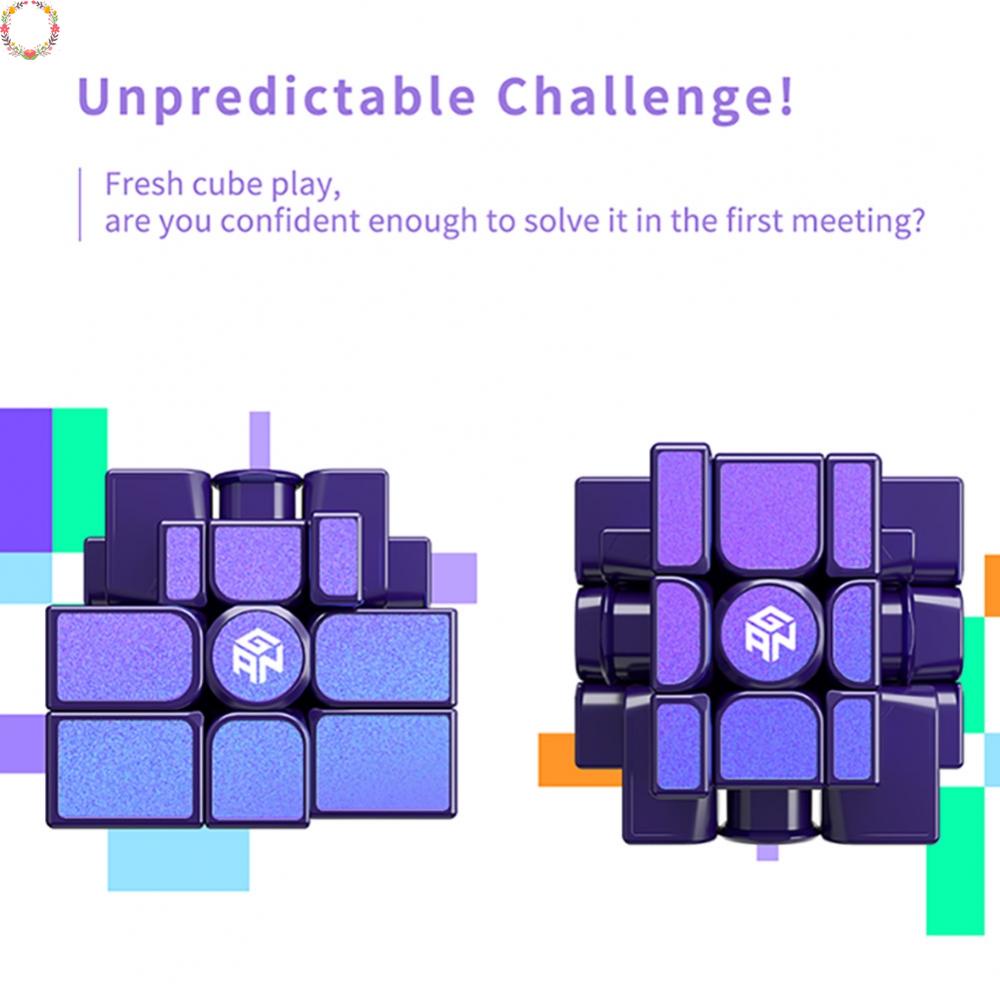 Gan 3x3x3 3rd Order Mirror Magnetic Rubik's Cube Purple Magnetic Speed Mirror M Cube Anti-stress Professional Educational Toys 2022 Hot New Products