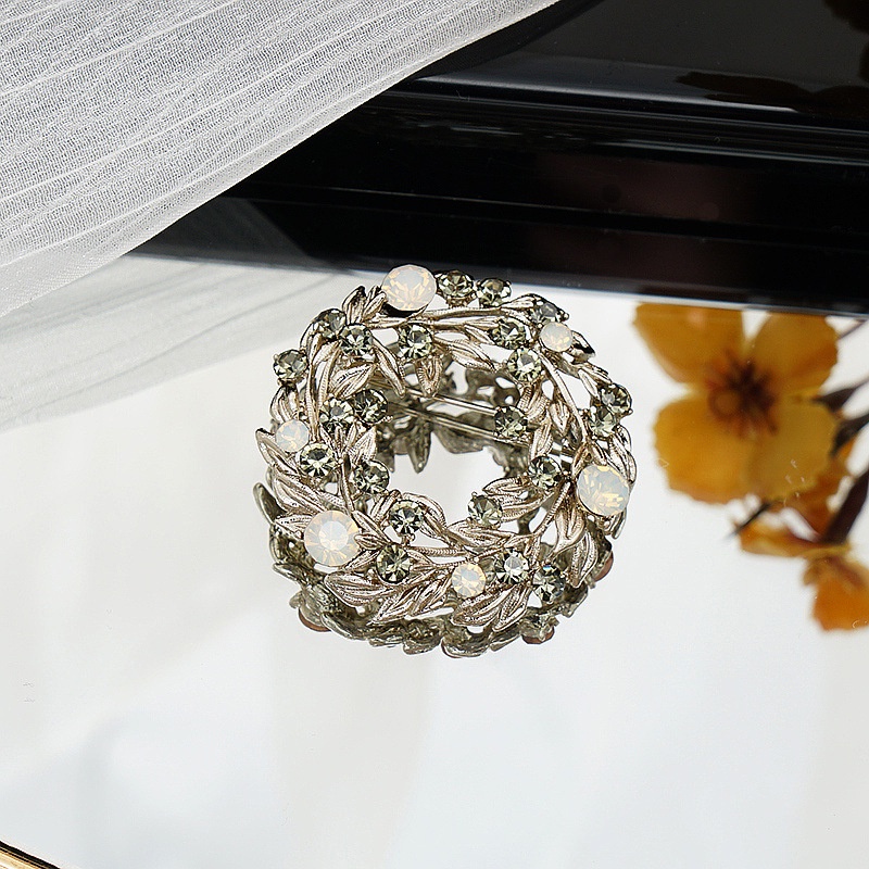 Trâm Cài Áo Hình Hoa Đính Đá Sang Trọng Phong Cách Vintage
