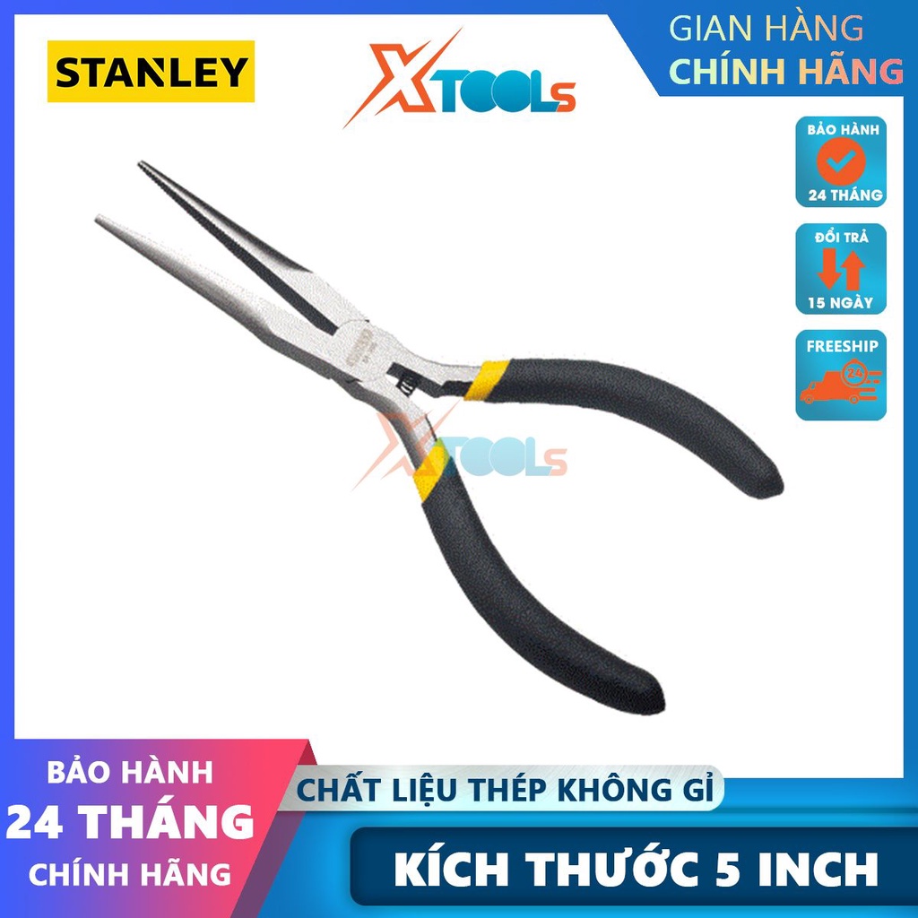 Kềm mỏ nhọn Stanley STHT84096-8 dài 5inch/127mm hợp kim chống gỉ sét, mũi dài thao tác linh hoạt [CHÍNH HÃNG][XTOOLS]