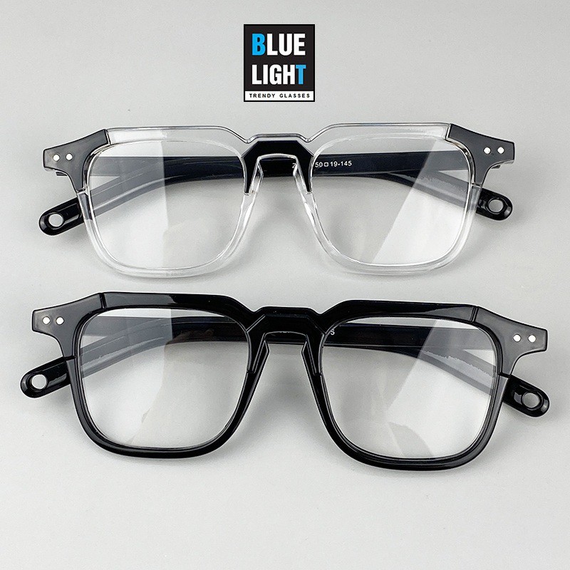 Kính Giả Cận Chống Ánh Sáng Xanh, Gọng Kính Cận Nam Nữ Mắt Vuông Gọng Dày Cá Tính Không Độ Hàn Quốc - BLUE LIGHT SHOP