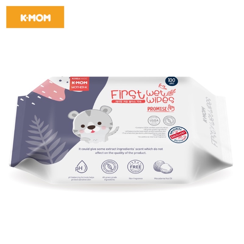 [Chính hãng] Khăn ướt Hàn Quốc Kmom 13110 13560 gói 100 tờ