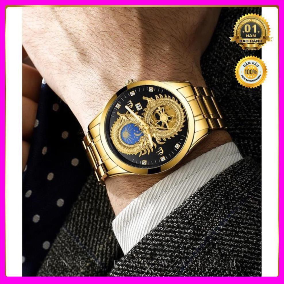 Đồng hồ nam fngeen chính hãng dây thép cao cấp mặt rồng đẹp (tặng kèm hộp và pin dự phòng) | BigBuy360 - bigbuy360.vn
