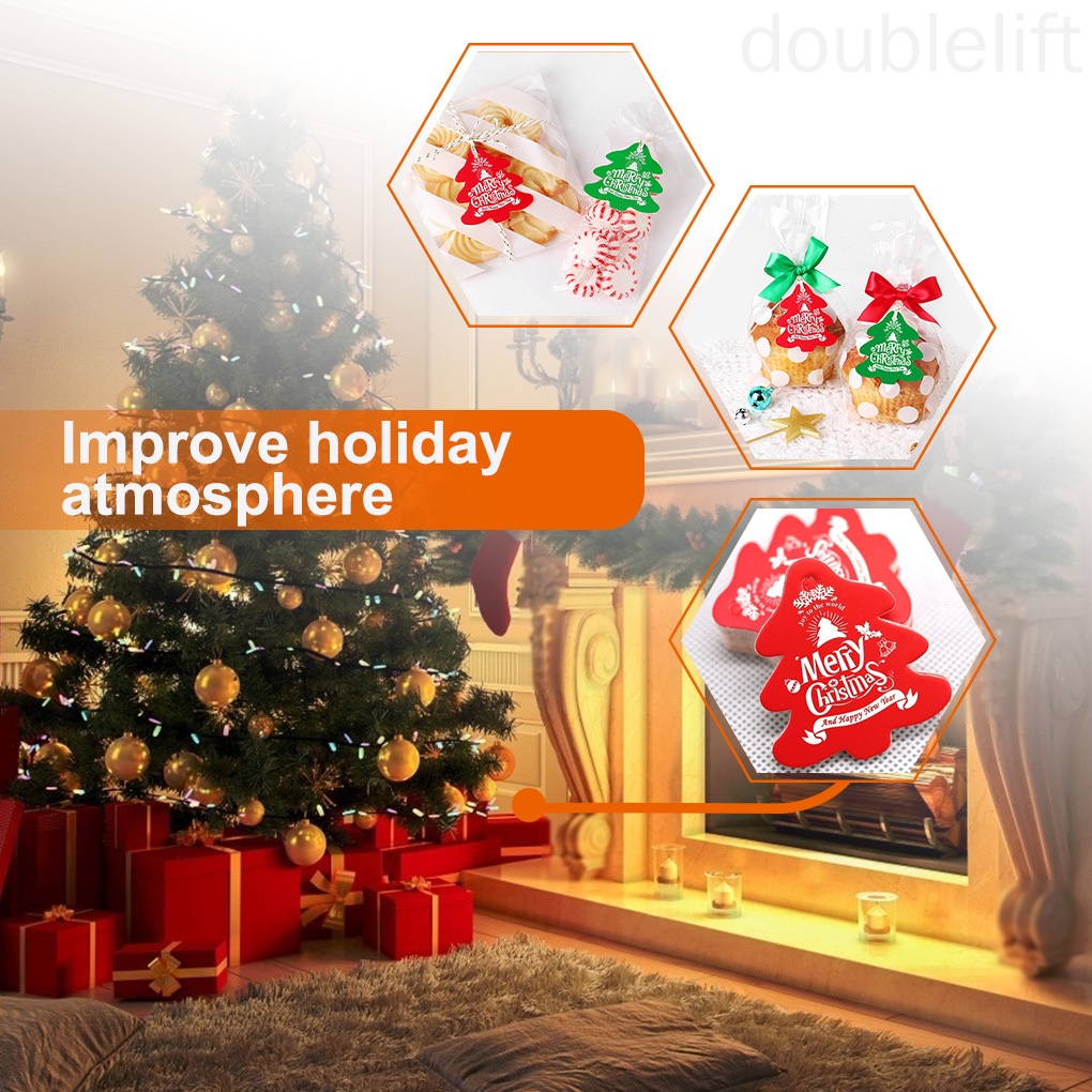 Set 100 thẻ giấy treo trang trí cây thông giáng sinh