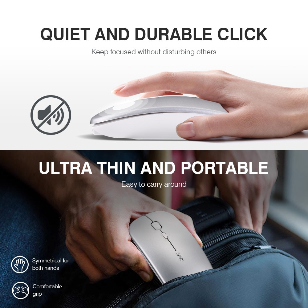 【Ready Stock】COD Inphic Chuột Không Dây Máy Tính Bluetooth Im Lặng Mause Sạc Ergonomic Mouse 2.4Ghz USB Chuột Quang Cho Macbook laptop