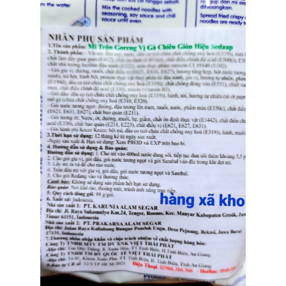 Lốc 5 mì xào khô mi goreng sedaap 5 loại , hsd:2_24