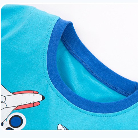 Mã QW069 áo bé trai màu xanh dương in hình các con vật Kind Mood của Little maven