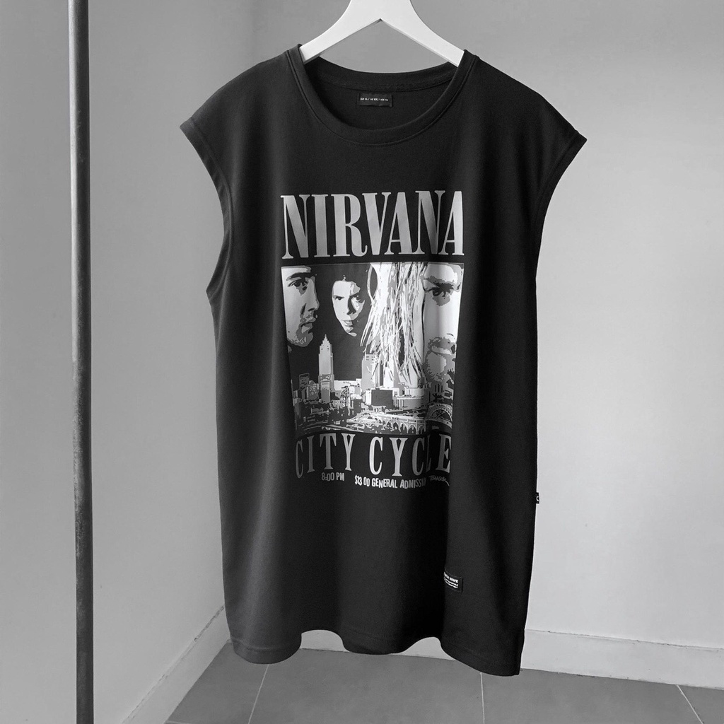 Áo tanktop nam nữ Nirvana Jiang Store - áo ba lỗ in hình Nirvana unisex form rộng