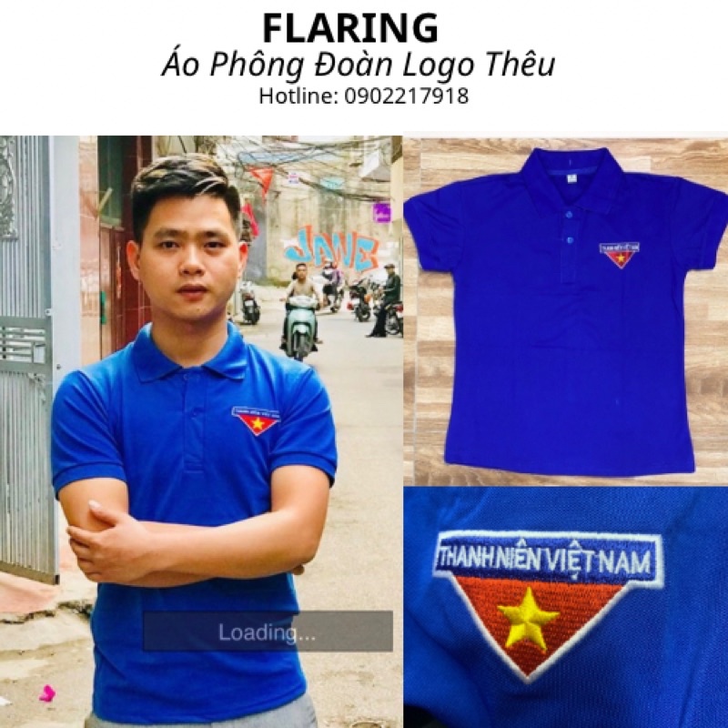 Áo phông đoàn co giãn logo thêu