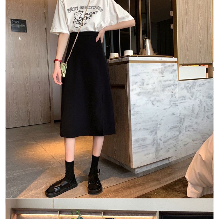Chân váy nữ, chân váy xẻ tà nữ màu đen kéo khoá sau SKUCV-01 | BigBuy360 - bigbuy360.vn
