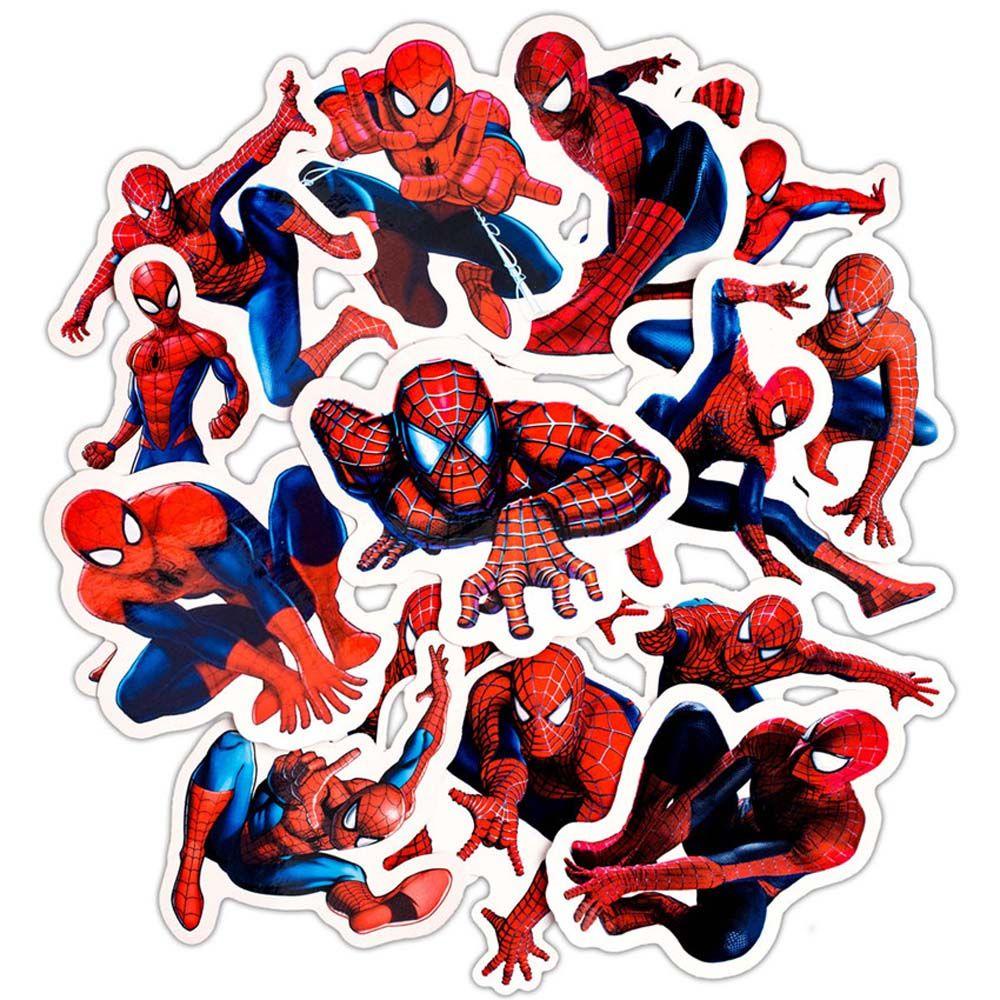 JARRED Miếng Dán PVC Hình Spider Man Marvel Avengers Trang Trí Laptop Hành Lý