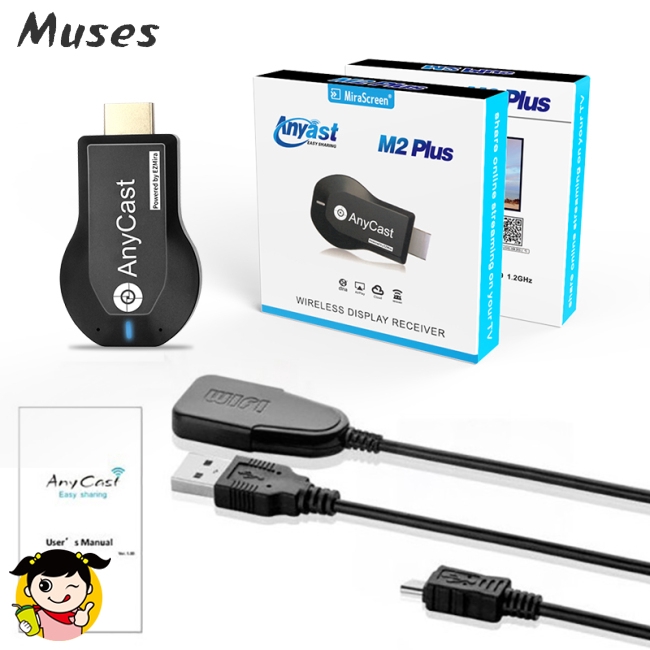 Muse07 Dongle thu tín hiệu TV không dây có kết nối WIFI cho AnyCast M2 Plus/Airplay 1080P HDMI TV