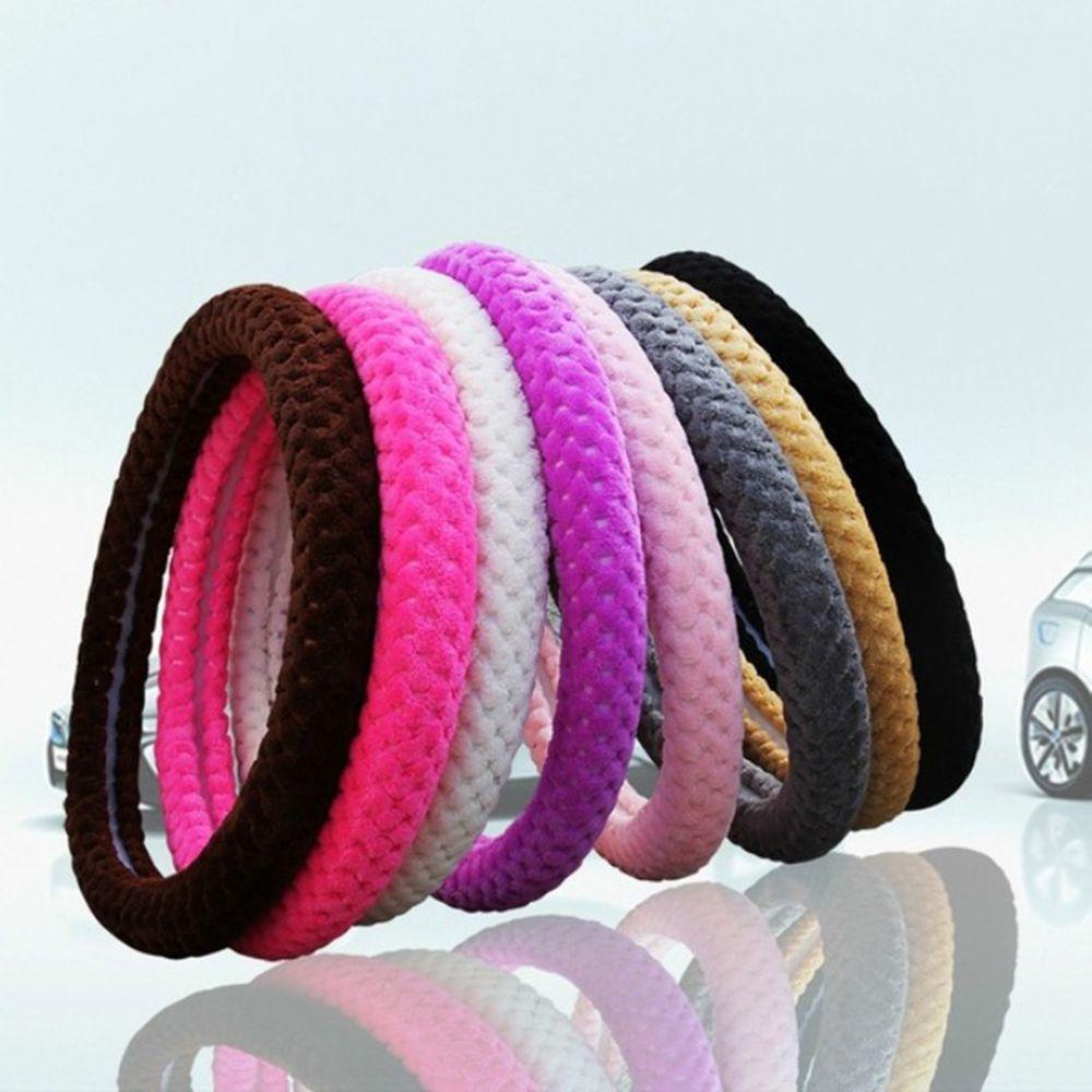 1 Vỏ Bọc Vô Lăng Xe Hơi Bằng Len Phối Lông Nhiều Màu Giữ Ấm Mùa Đông