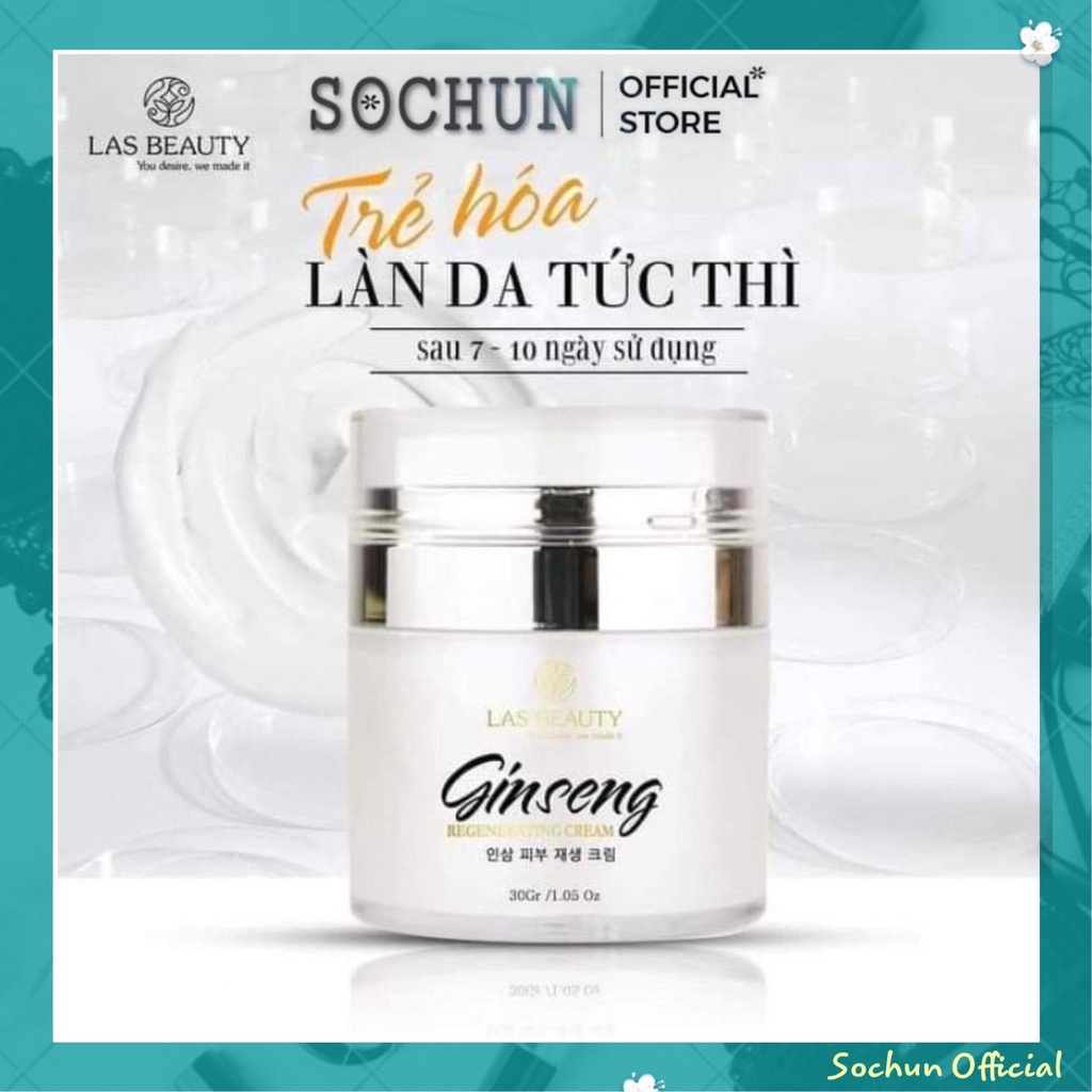 Kem tái Tạo Nhân Sâm chính hãng Las Beauty sạch nám tàn nhang, hết mụn, hết thâm mờ sẹo mịn màng làn da