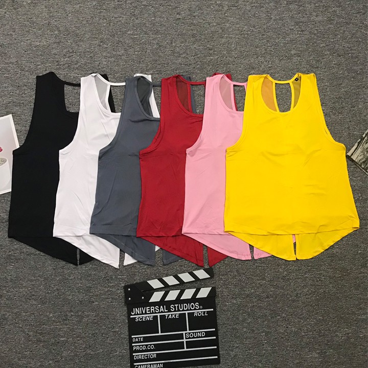 Áo tanktop nữ tập Gym - Yoga phối lưới lưng TANKTRON