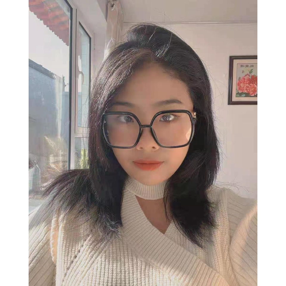 Kính Trắng Bản To Gọng Đen Thời Trang Cidu Mk23