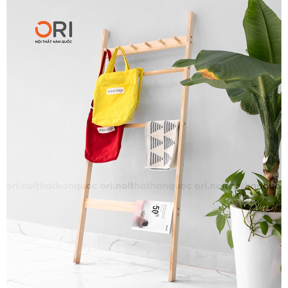 THANG TRANG TRÍ C TOWEL LADDER GỖ TỰ NHIÊN