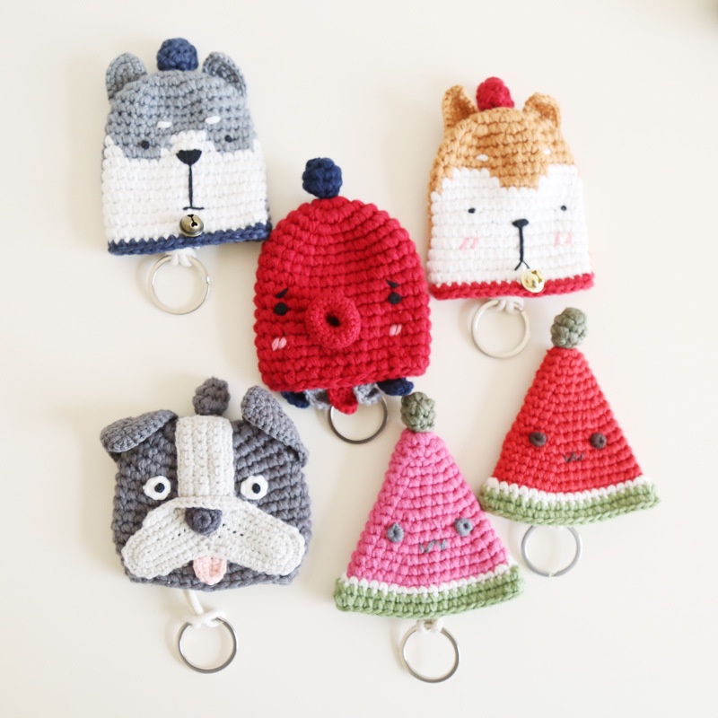 Vỏ Bọc Chìa Khóa Xe Hơi Dệt Kim Thủ Công Họa Tiết Hoạt Hình Together Token