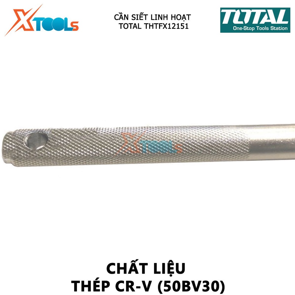 Cần siết lực linh hoạt 1/2 inch TOTAL THTFX1215 | cờ lê lực Kích thước 1/2&quot;, Chiều dài 375mm, Chất liệu 50BV30, chịu nhi