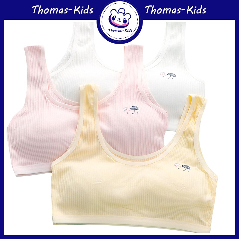 [THOMAS Kids] Áo lót vải cotton Mềm Mại Co Giãn Thoải Mái Kèm Đệm Ngực Dành Cho Bé Gái 8-16 Tuổi