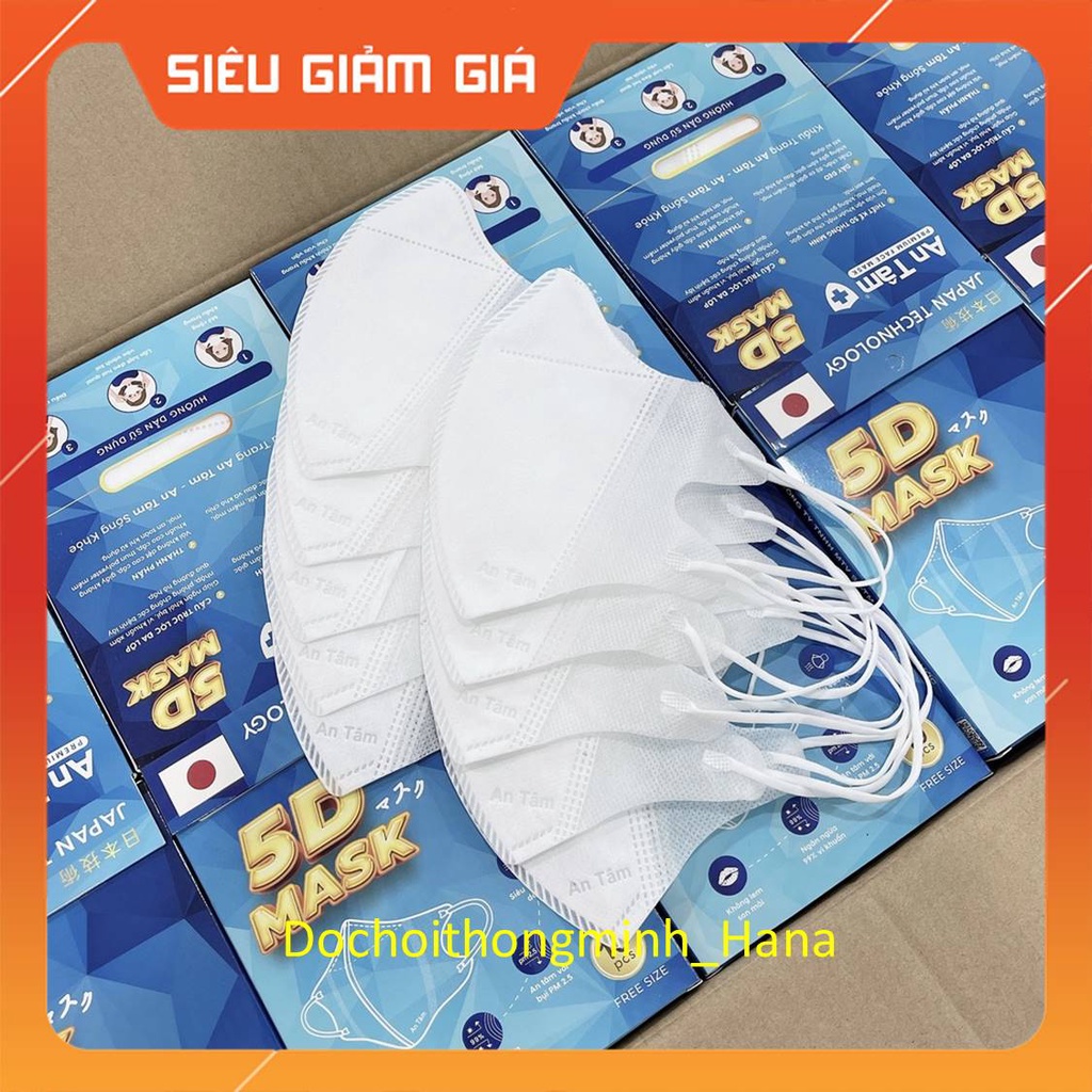 Khẩu Trang Y Tế 5D Người Lớn 💖 HCM-GIÁ SỈ 💖 3 lớp Vải Không Dệt & Giấy Kháng Khuẩn - An toàn cho bạn.