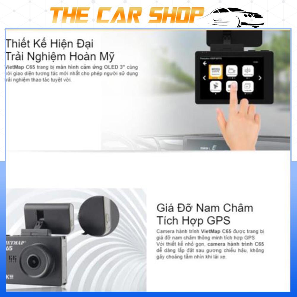 Camera Hành Trình  VIETMAP C65 Ô tô - Màn Hình Cảm Ứng, Cảnh Báo Giọng Nói, Quay Góc Rộng 170 độ Full HD | BigBuy360 - bigbuy360.vn