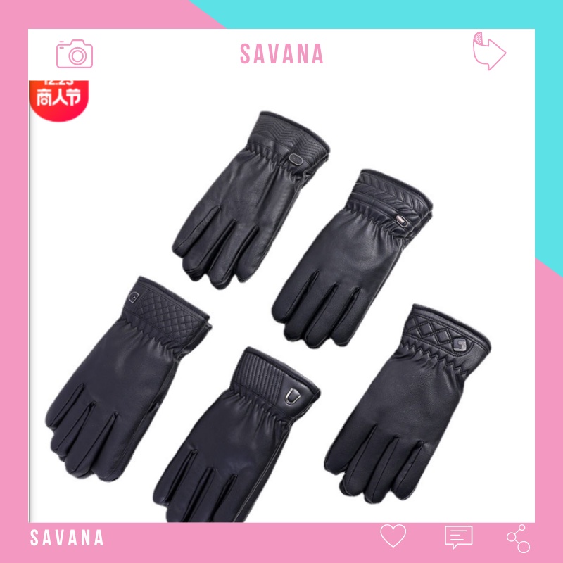 Găng tay da nam cao cấp giữ ấm mùa đông Savana GTNN01
