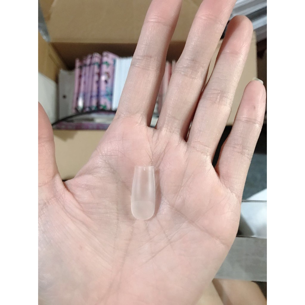 MÓNG ÚP HSM CHÍNH HÃNG LOẠI MẶT NHÁM SẴN - HỘP 500 MÓNG ĐỦ SIZE PHOM VUÔNG CHUẨN ĐẸP KHÔNG CẦN DŨA