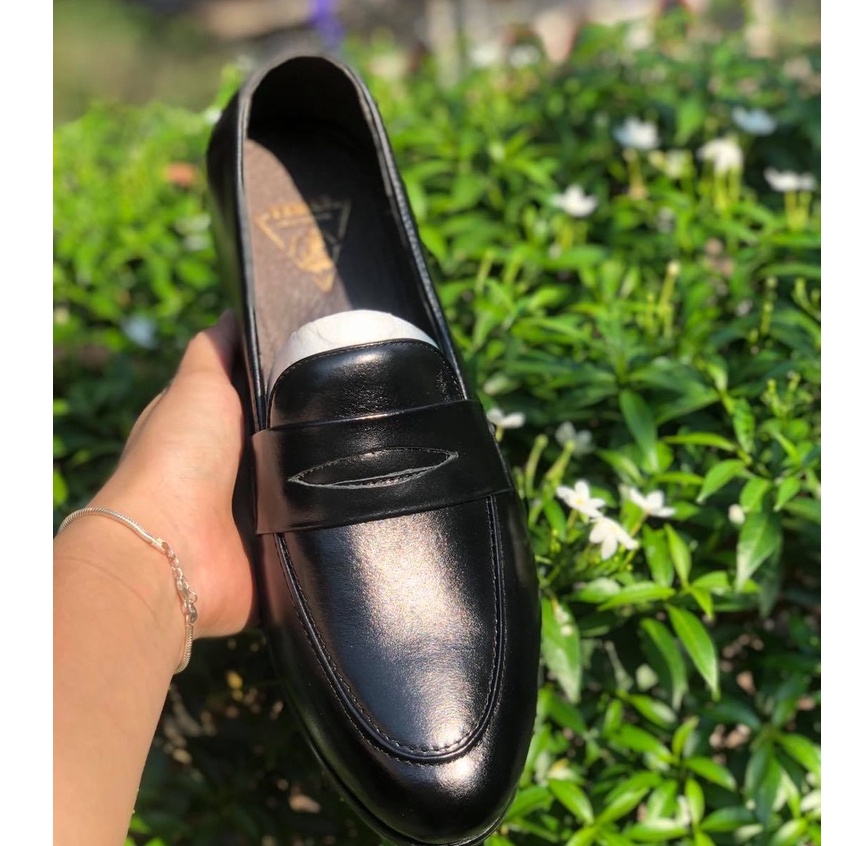 Giày lười da nam công sở ERMAND da bò thật bảo hành 12 tháng kiểu dáng Penny Loafer lịch lãm - Mã T41